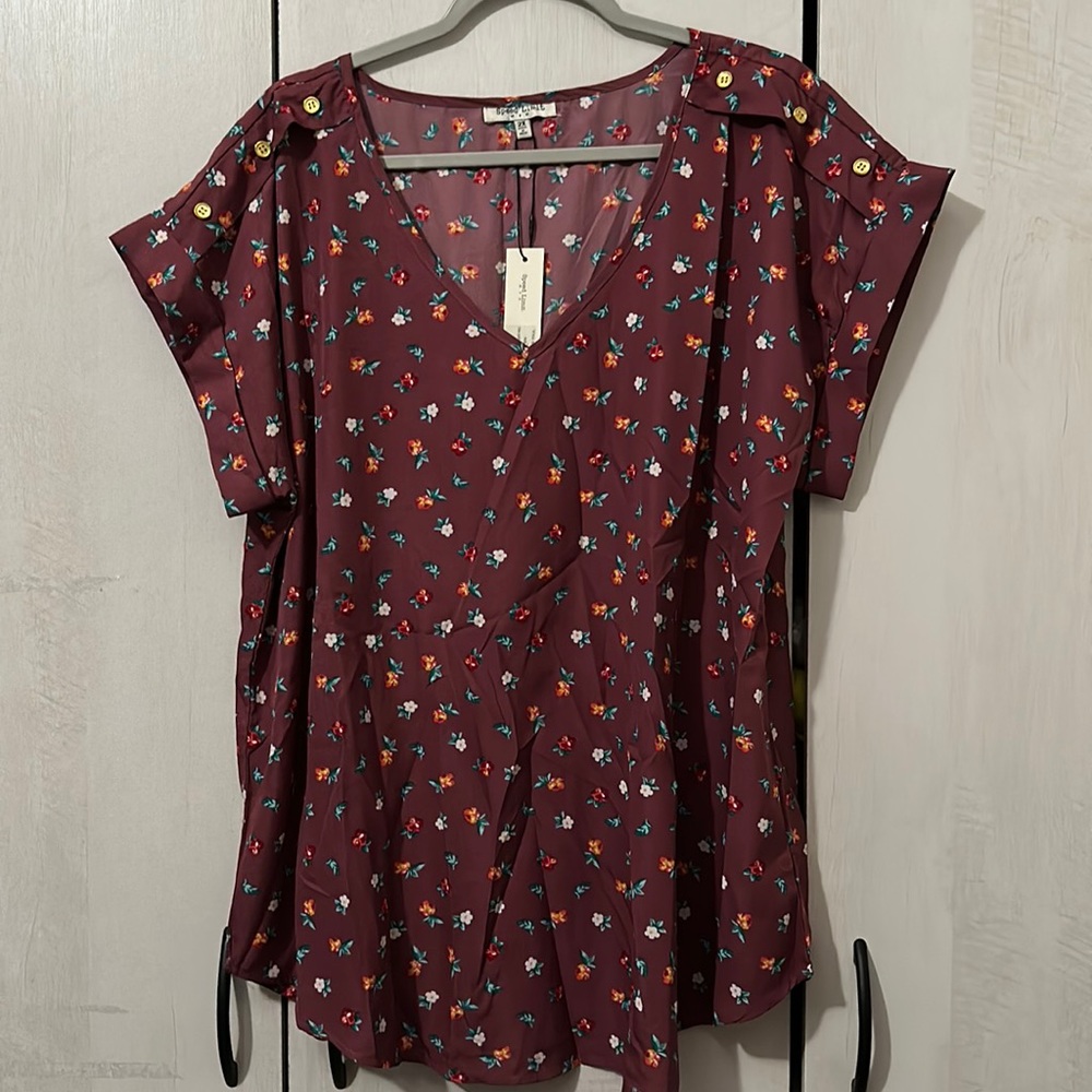 {NWT} SPEED LIMIT boutique brand floral blouse